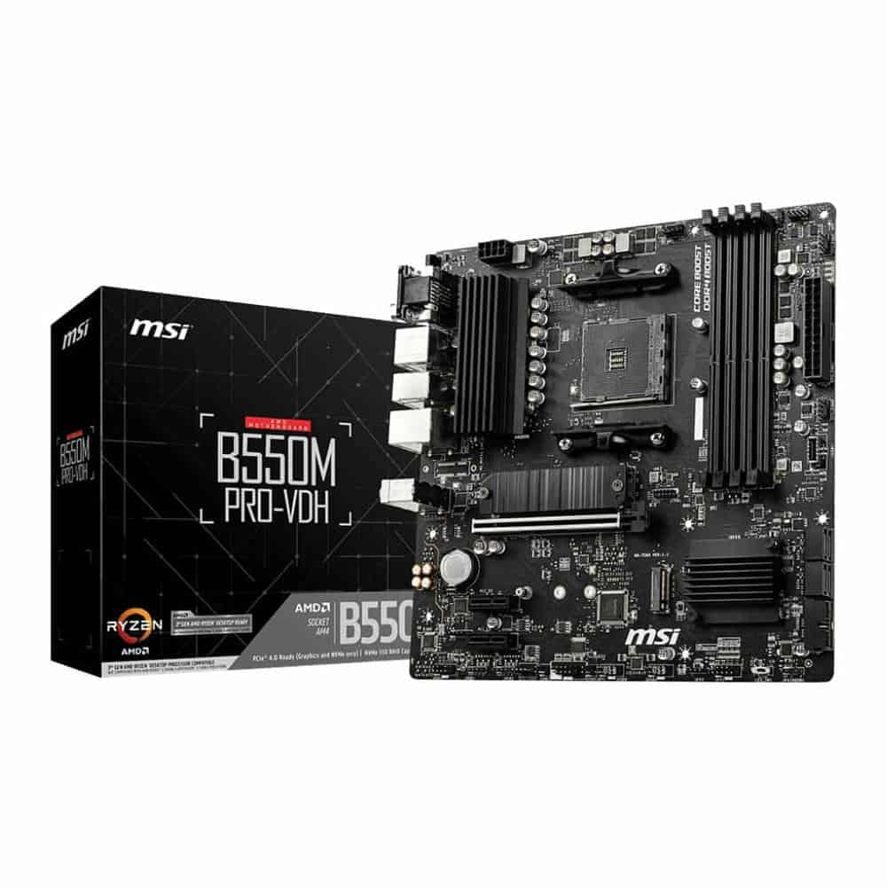 MSI AMD Ryzen B550M PRO-VDH AM4 PCIe 4.0 mATX Motherboard